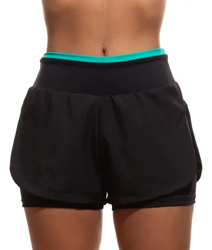 Short Fusion Preto e Verde Água Zeiq