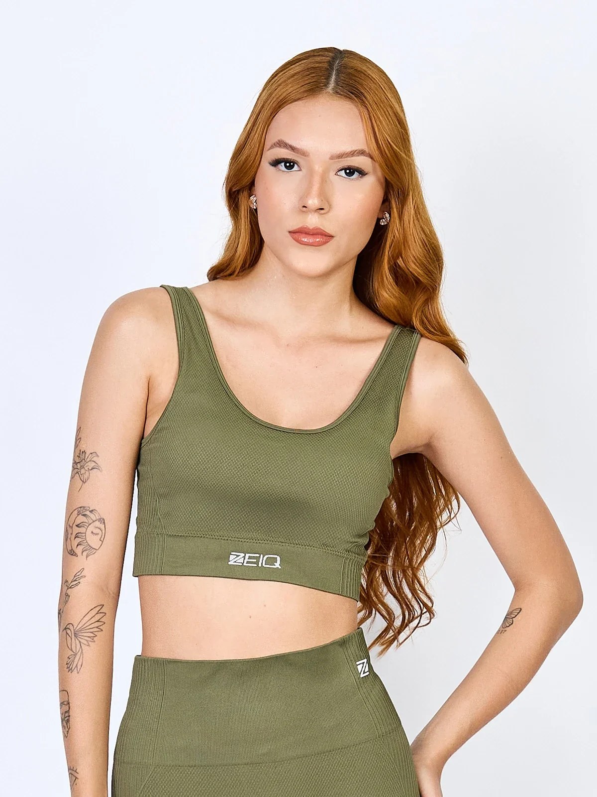 Top Zeiq Fit Mesh Oliva