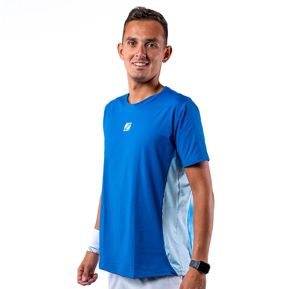 Camiseta Zeiq Slim Dry Azul Wave Lucas Cherione